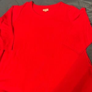 Avenue Bold Red Crew Neck Top